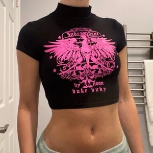 Black y2k style crop top